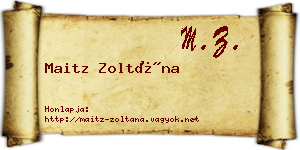 Maitz Zoltána névjegykártya